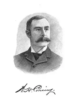 Engraved portrait of H. H. Corning with his signature